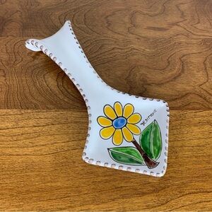 Ceramiche Desimone Spoon Rest Yellow Flower Signed Italy Wall Decor Floral